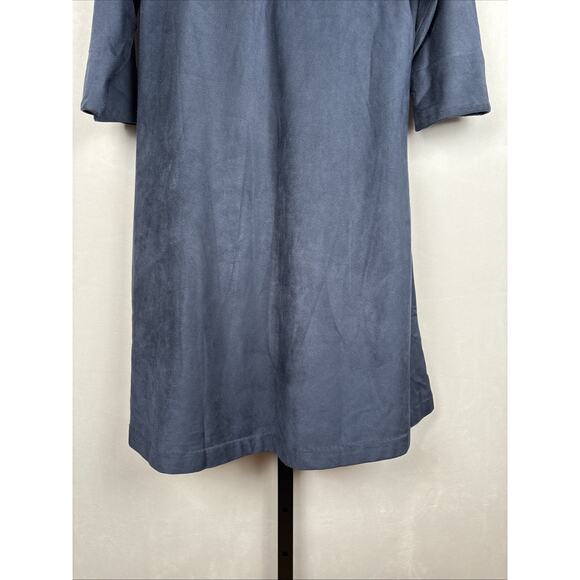 NEW Gretchen Scott Button Back Swing Dress Women's Small Ultra Suede Navy Preppy - Picture 7 of 10